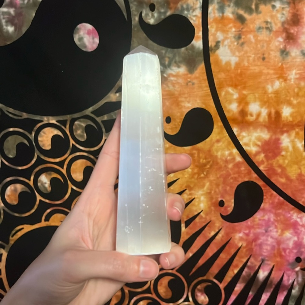 Selenite Tower polished